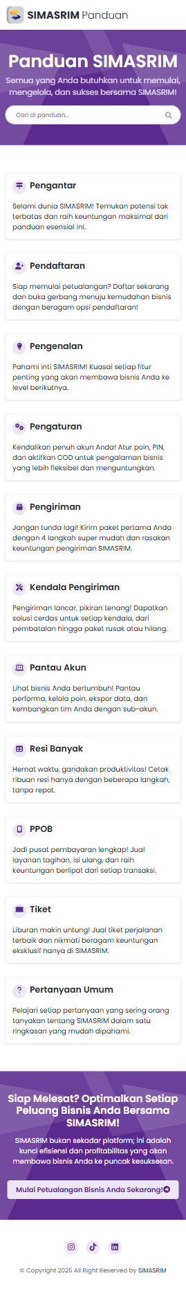 Tampilan Menu Dokumen Panduan