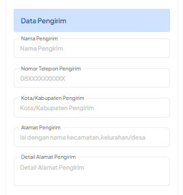 Input Data Pengirim