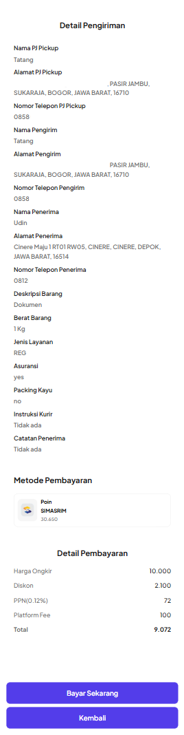 Detail Pengiriman