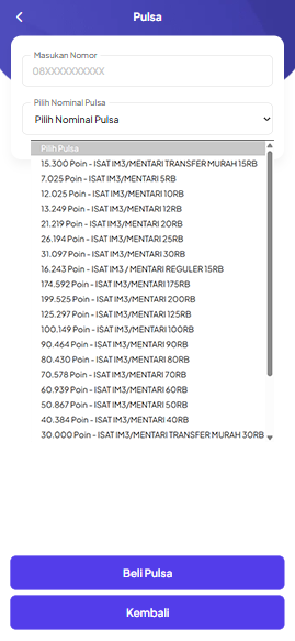 Input Nomor Telepon