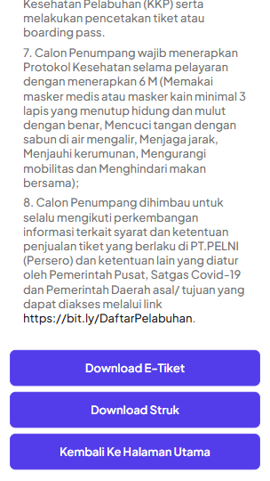 E-Tiket Pelni Berhasil